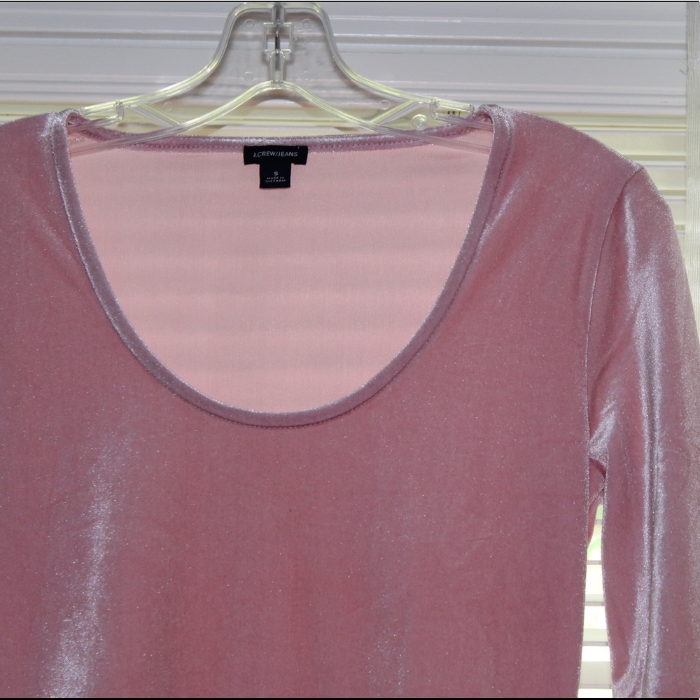 J. Crew Velvet Pink Bodysuit Top